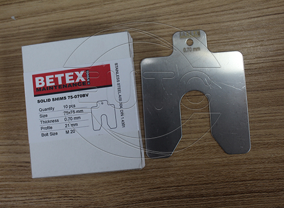 Shim B 75x75x0.7mm, bolt size M20