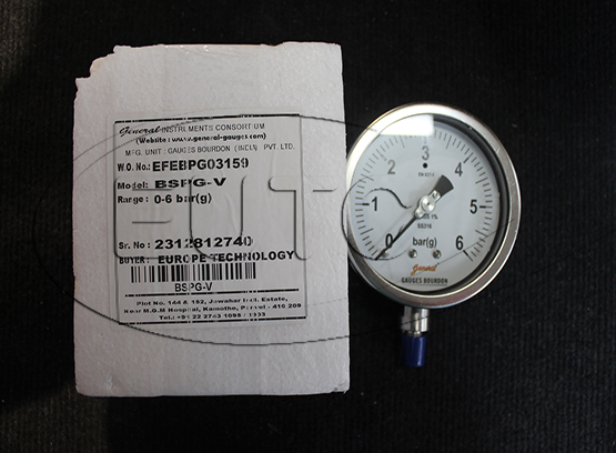 Bourdon Sensing Pressure Gauges Model: BSPG-V-100-S4S-S6S-S6S-S4S-T06BPM-(0-6)-BAR-L