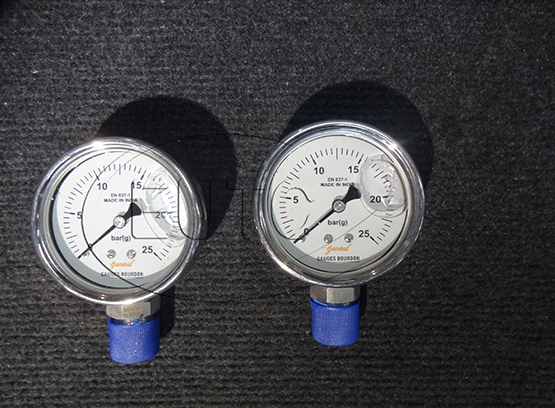 GAUGE LFSPGS V063 1/2IN BSP 0-25 BAR, LFSPGS-V-063-S4S-S6S-S6S-S4S-T15BPM-0 TO 25-BAR-GLY-L